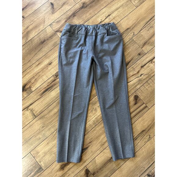 Adidas size small gray pull on pants cropped elastic waist - Picture 1 of 4